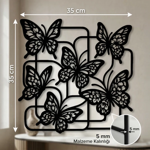 Modern Kelebek Duvar Tablosu MDF Lazer Kesim �oklu Kelebek Fig�rl� Duvar S�s� Dekor