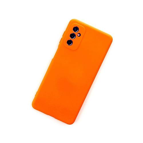 Galaxy M52 5G K�l�f Nano i�i Kadife Silikon - Turuncu