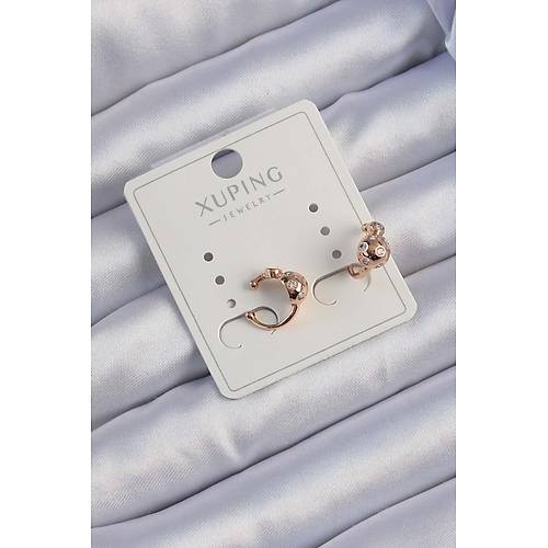 Xuping Rose Renk Zirkon Ta�l� Bombeli Top�uk Earcuff K�pe