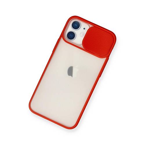 iPhone 11 K�l�f Palm Buzlu Kamera S�rg�l� Silikon - K�rm�z�