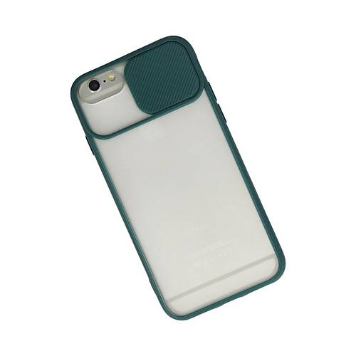 iPhone 6 Plus K�l�f Palm Buzlu Kamera S�rg�l� Silikon - Ye�il