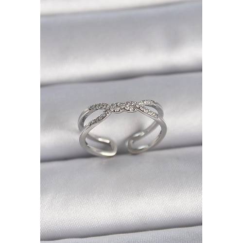 Pirin� G�m�� Renk Ayarlanabilir Zirkon Ta�l� Sarmal Model Kad�n Y�z�k