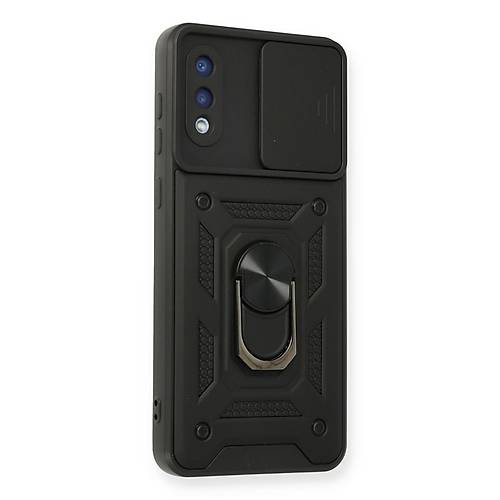 Galaxy A02 K�l�f Pars Lens Y�z�kl� Silikon - Siyah