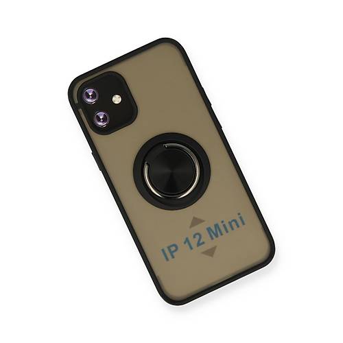 iPhone 12 K�l�f Montreal Y�z�kl� Silikon Kapak - Siyah