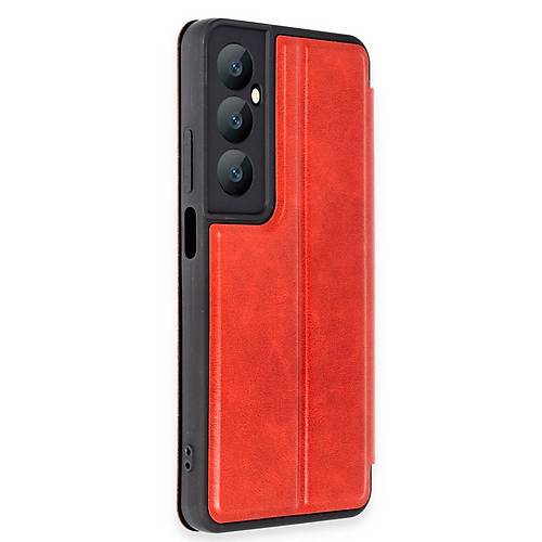Realme C65 K�l�f Flip Cover - K�rm�z�