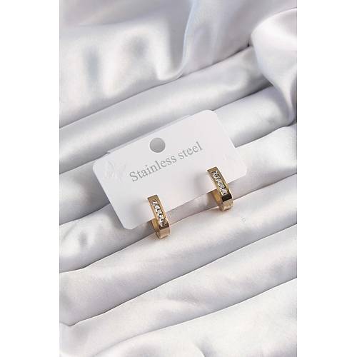 316L �elik Alt�n Renk Zirkon Ta�l� Halka Model K�pe