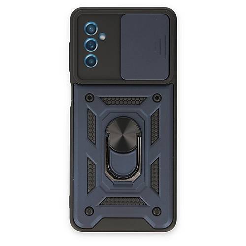 Galaxy M52 5G K�l�f Pars Lens Y�z�kl� Silikon - Lacivert