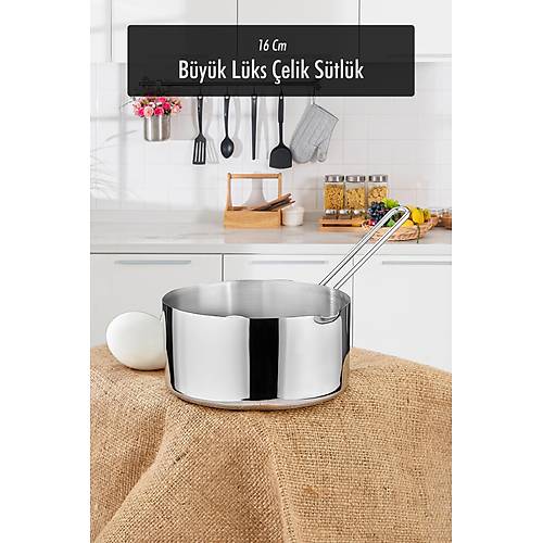 16 Cm B�y�k Boy L�x Paslanmaz �elik S�tl�k & Sosluk & Ka�erola
