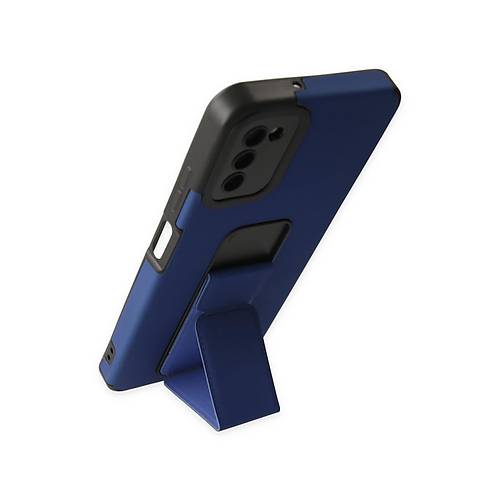 Galaxy A03S K�l�f Mega Standl� Silikon - Mavi