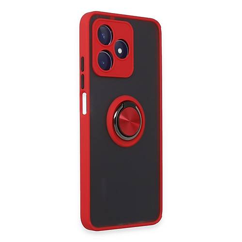 Realme C53 K�l�f Montreal Y�z�kl� Silikon Kapak - K�rm�z�