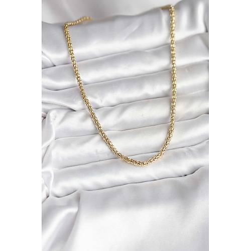 14K Gold Renk Kaplama Boru Zincir Model CM Kad�n Kolye