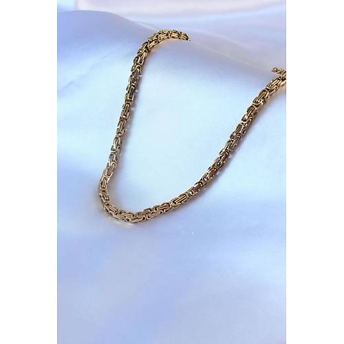 316L �elik Gold Renk Kral Zincir Model Erkek Kolye