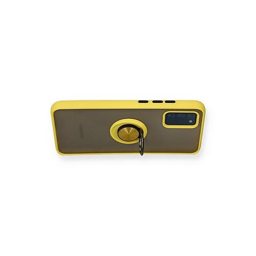 Galaxy A02S K�l�f Montreal Y�z�kl� Silikon Kapak - Sar�