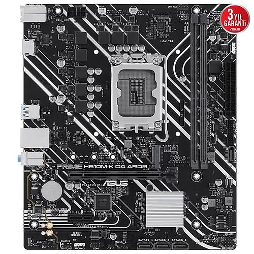 ASUS PRIME H610M-K D4 ARGB DDR4 3200MHZ 1XHDMI 1XM.2 USB 3.2 MATX 1700P (12. / 13. VE 14. NES�L ��LEMC� UYUMLU)