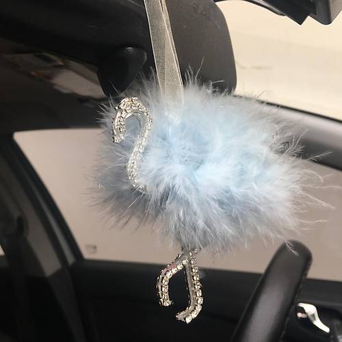 Flamingo G�m�� Pleksi Ta�l� Dikiz Ayna S�s� Mavi T�yl�