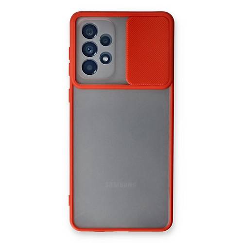 Galaxy A33 5G K�l�f Palm Buzlu Kamera S�rg�l� Silikon - K�rm�z�