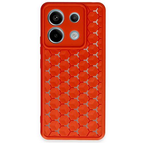 Redmi Note 13 Pro 5G K�l�f Petek Silikon Kapak - K�rm�z�