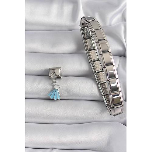 316L �elik G�m�� Renk Mavi Renk Sallant� Elbise Model Charm