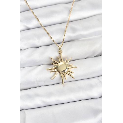 316L �elik Zincir Gold Renk G�ne� Model Kad�n Kolye