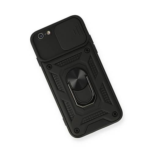 iPhone 6 K�l�f Pars Lens Y�z�kl� Silikon - Siyah