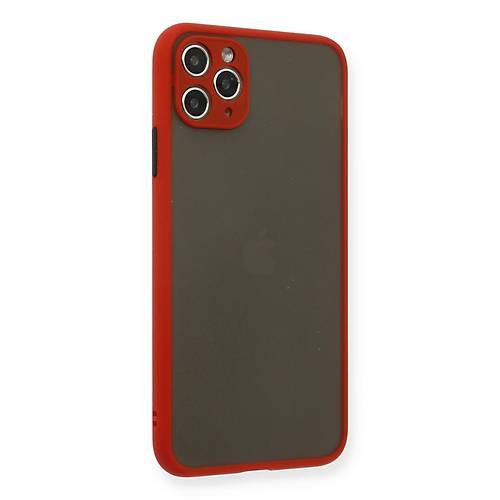 iPhone 11 Pro Max K�l�f Montreal Silikon Kapak - K�rm�z�