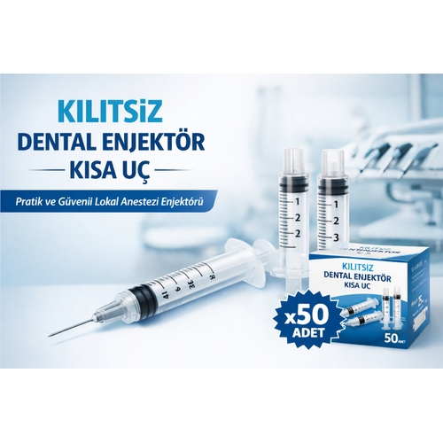 Kilitsiz Dental Enjekt�r K�sa U� (Luer Slip) - Steril Di� Hekimli�i ��r�ngas�