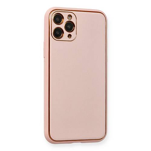 iPhone 11 Pro K�l�f Coco Deri Silikon Kapak - Pembe