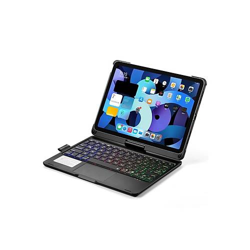 iPad Pro 11 (2021) K�l�f Magic D�nen Klavyeli Tablet K�l�f - Siyah