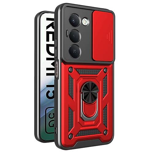 Redmi 15 4G Pars Lens Y�z�kl� Silikon - K�rm�z�