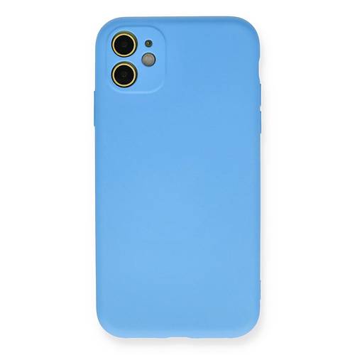 iPhone 11 K�l�f Nano i�i Kadife Silikon - Mavi