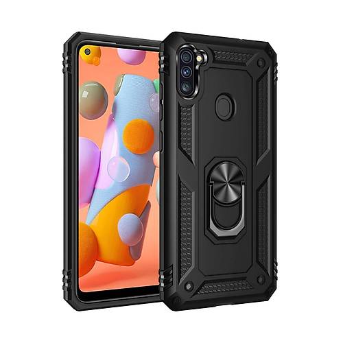 Galaxy A11 K�l�f Sofya Y�z�kl� Silikon Kapak - Siyah