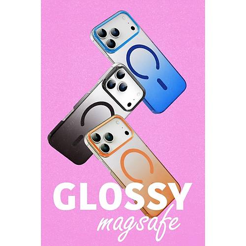 iPhone 17 Pro Max Glossy Magsafe Kapak - Turuncu