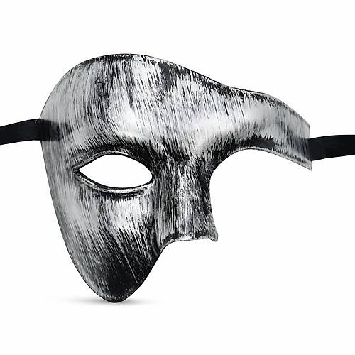 Antik Eskitme G�m�� Erkek Yar�m Maske - Phantom & Balo Maskesi