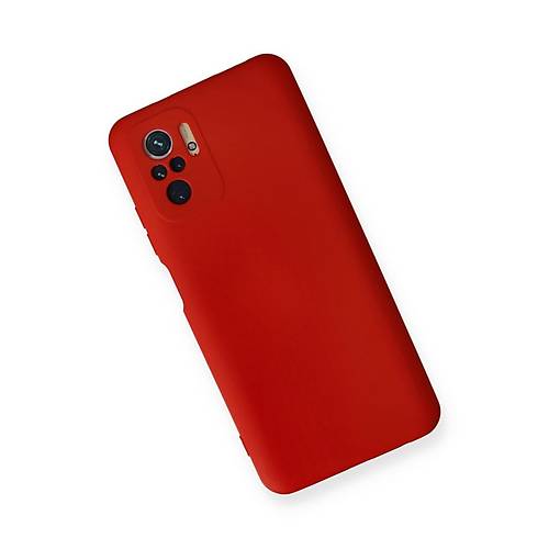 Redmi Note 10 K�l�f Nano i�i Kadife Silikon - K�rm�z�