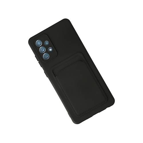 Galaxy A72 K�l�f Kelvin Kartvizitli Silikon - Siyah