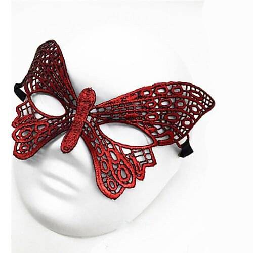 K�rm�z� Dantel Masquerade Maskesi 7 No