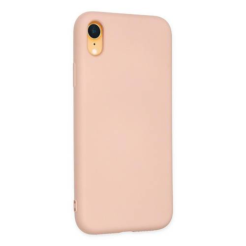 iPhone XR K�l�f Nano i�i Kadife Silikon - Pudra
