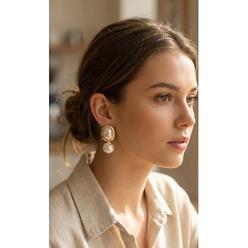 Pirin� Gold Renk Model �ncili Kad�n K�pe