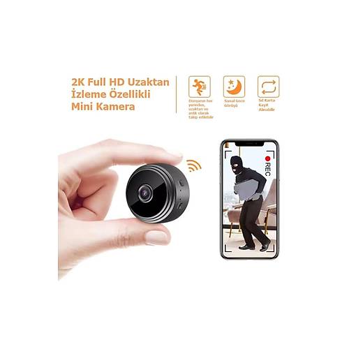Blue Inter Mini Kamera 1080P HD WiFi (Gizli, Miknatisli)