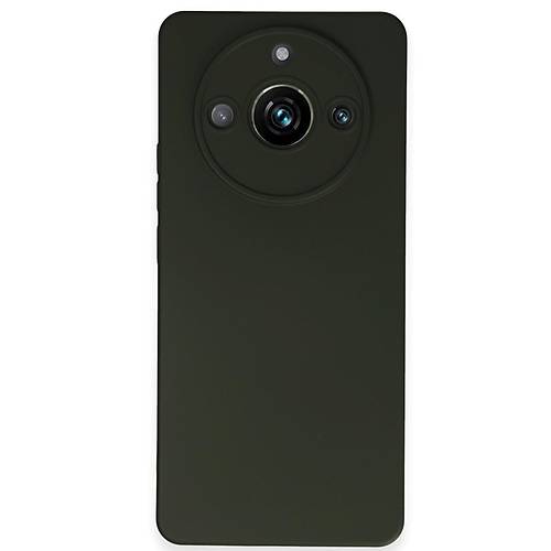 Realme 11 Pro K�l�f Nano i�i Kadife Silikon - Koyu Ye�il