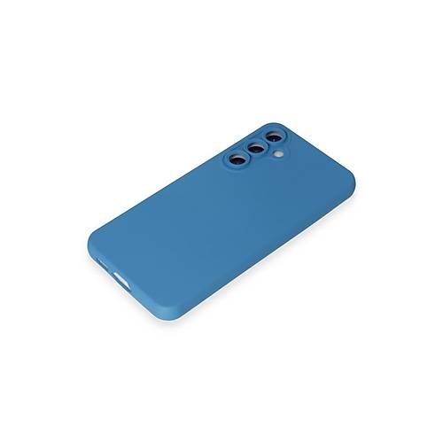 Galaxy S24 K�l�f Nano i�i Kadife Silikon - Mavi