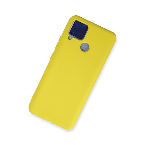 Realme C15 K�l�f Nano i�i Kadife Silikon - Sar�