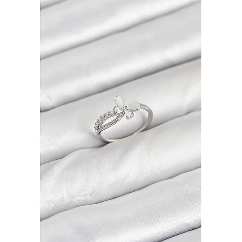 Pirin� G�m�� Renk Kelebek Zirkon Ta�l� Kad�n Y�z�k