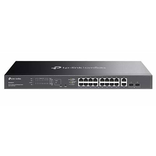 TP-LINK OMADA ES220GMP 16 PORT GIGABIT + 2XGB RJ45/2XGB SFP 250 METRE 250W POE Y�NET�LEB�L�R RACKMOUNT METAL KASA SWITCH