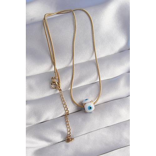 316L �elik Gold Renk Mineli Nazar Model Kolye
