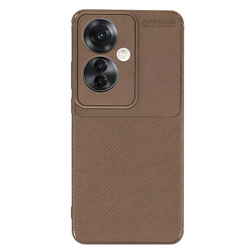 Reno 11F K�l�f Auto Focus Karbon Kapak - Kahverengi