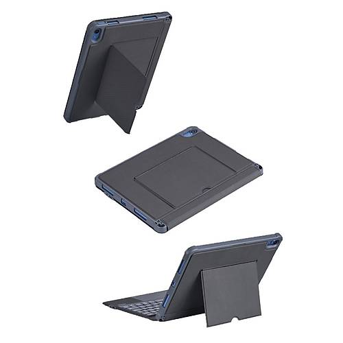 T5508D iPad 2022 10.9 (10.Nesil) K�l�f Palermo Ledli Klavyeli Standl� Tablet K�l�f� - Siyah
