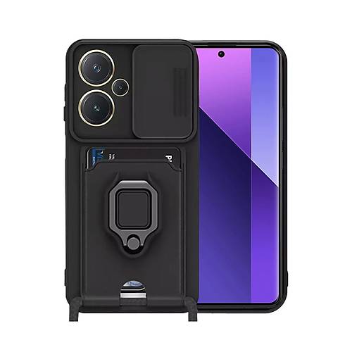 Redmi Note 13 Pro Plus K�l�f Zuma Kartvizitli Y�z�kl� Silikon - Siyah