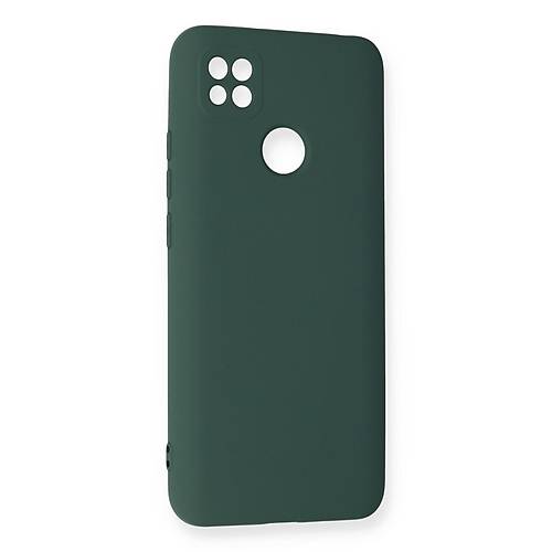 Redmi 9C K�l�f Nano i�i Kadife Silikon - Koyu Ye�il