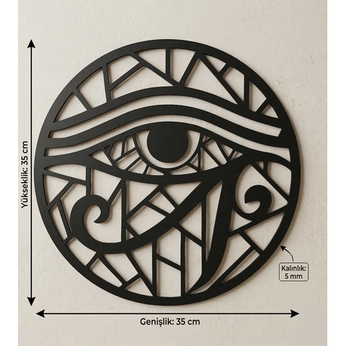 Horus G�z� Duvar Tablosu MDF Lazer Kesim Geometrik Modern Duvar S�s� Eye of Horus Dekor
